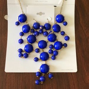 Cobalt Blue Statement Necklace and Earring Set